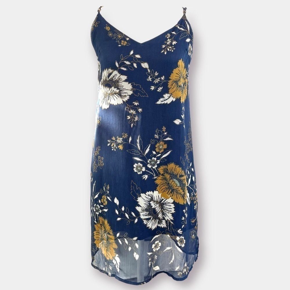 Kendall & Kylie Mini Dress Slip Navy Floral Size